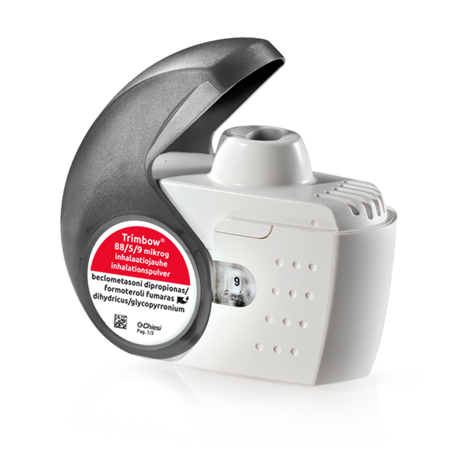 Chiesis Trimbow Nexthaler inhalator för Astma-KOL