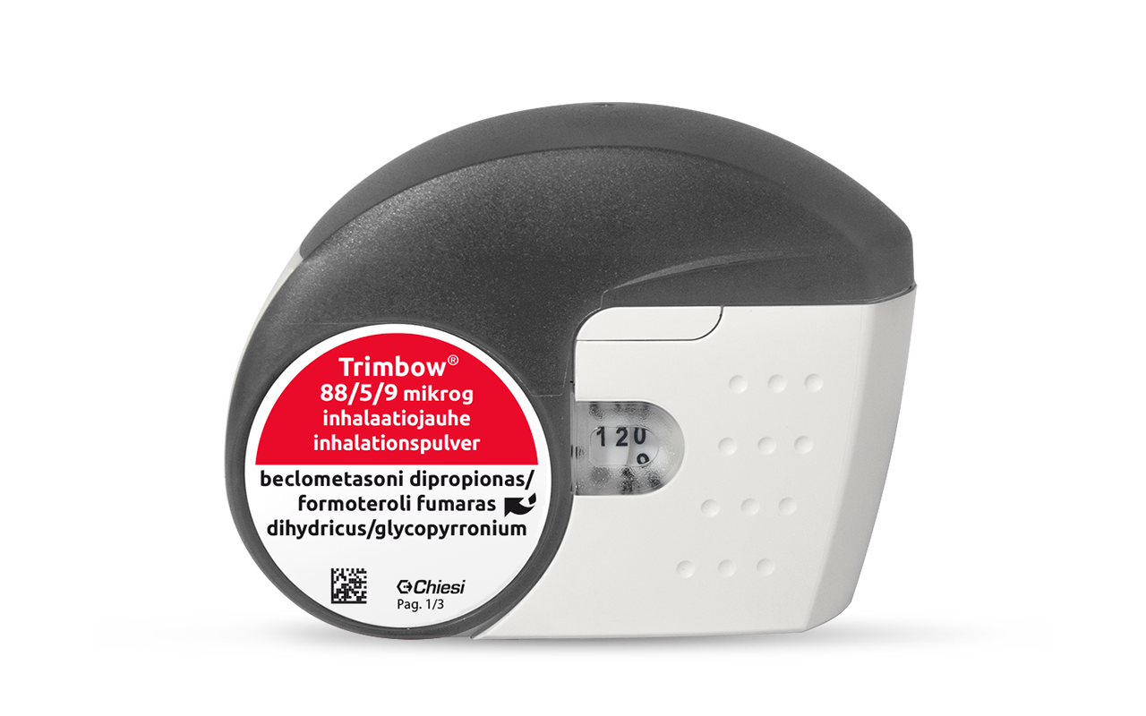 Chiesis Trimbow Nexthaler inhalator for Astma-KOLS